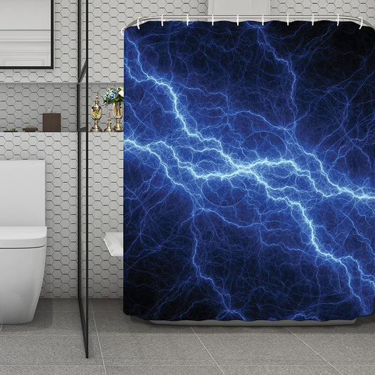 Lightning Plasma Print Polyester Shower Curtain