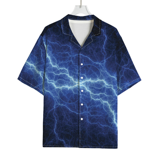 Lightning Plasma Print Rayon Hawaiian Shirt