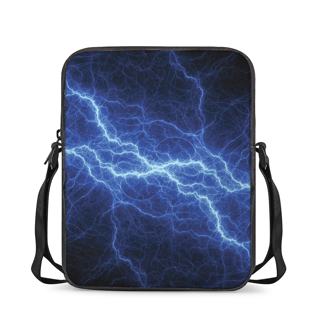 Lightning Plasma Print Rectangular Crossbody Bag