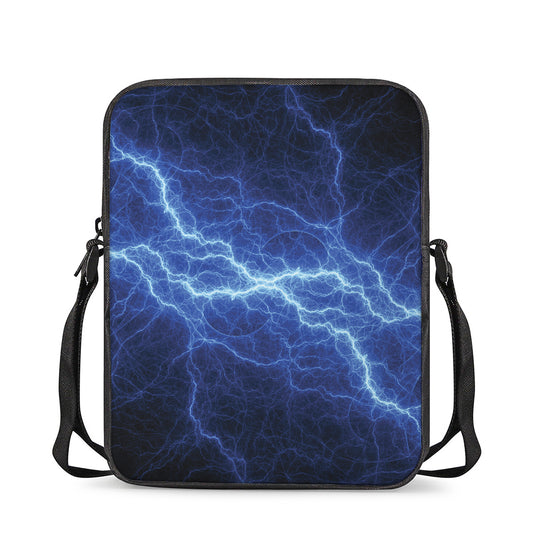 Lightning Plasma Print Rectangular Crossbody Bag
