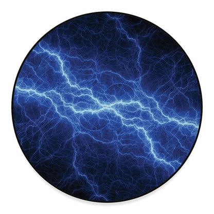 Lightning Plasma Print Round Floor Mat