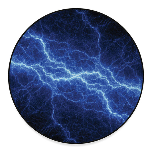 Lightning Plasma Print Round Floor Mat