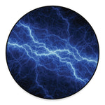 Lightning Plasma Print Round Floor Mat