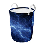 Lightning Plasma Print Round Laundry Basket