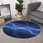 Lightning Plasma Print Round Rug
