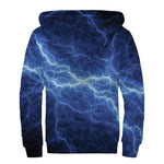 Lightning Plasma Print Sherpa Lined Zip Up Hoodie