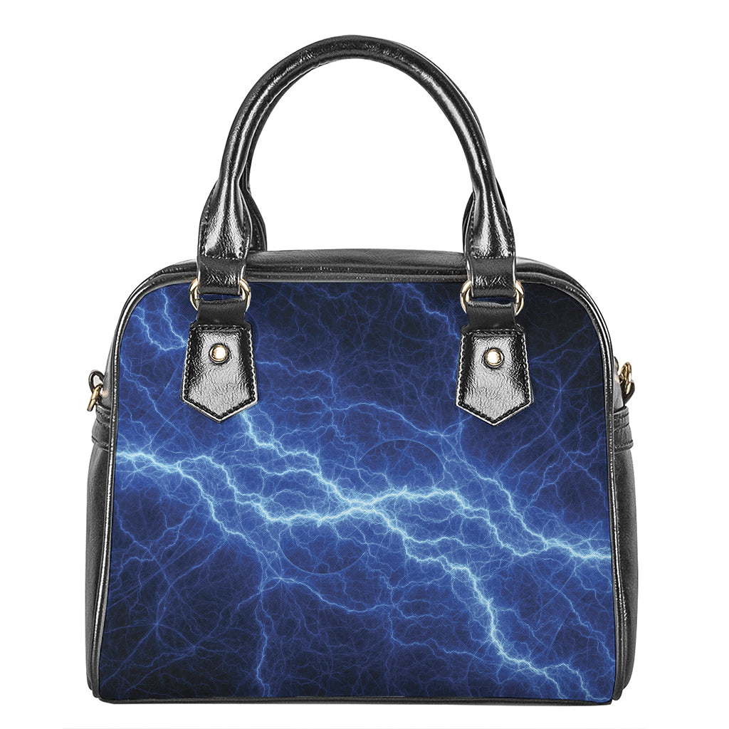 Lightning Plasma Print Shoulder Handbag