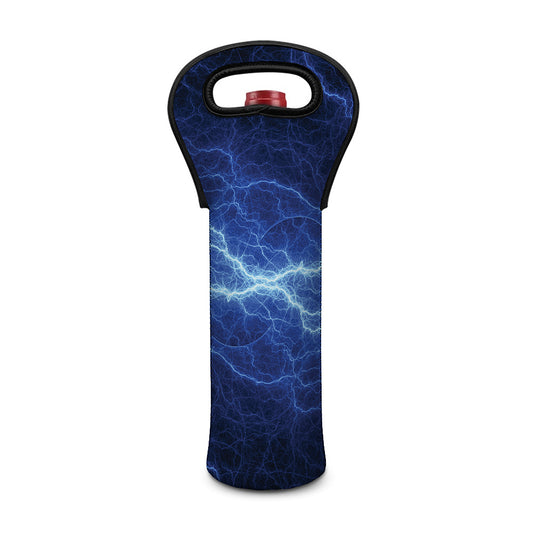 Lightning Plasma Print Single Neoprene Wine Tote