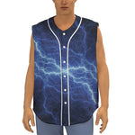 Lightning Plasma Print Sleeveless Baseball Jersey