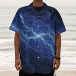 Lightning Plasma Print Textured Short Sleeve Shirt