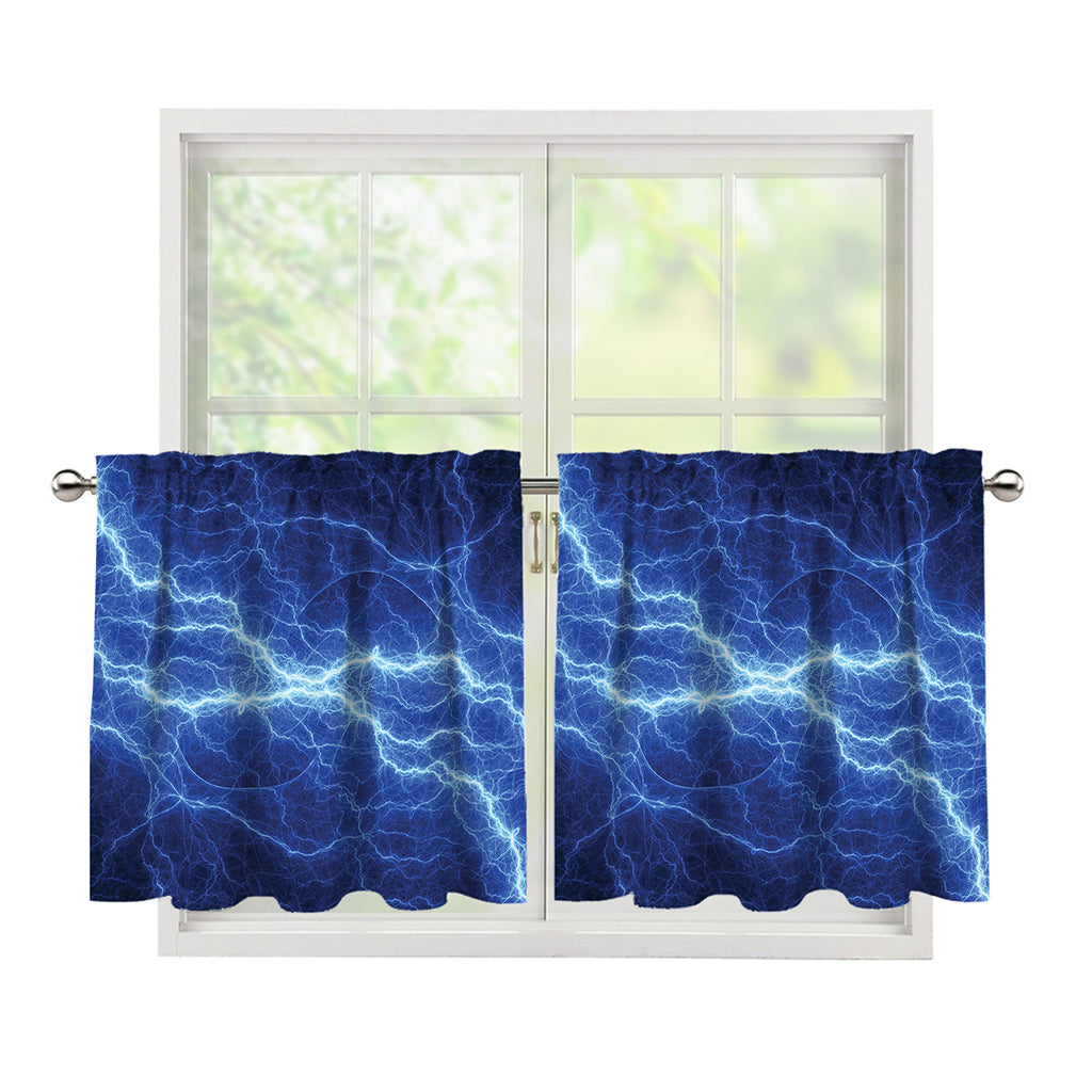 Lightning Plasma Print Tier Curtains