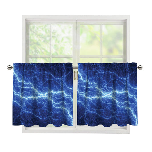 Lightning Plasma Print Tier Curtains