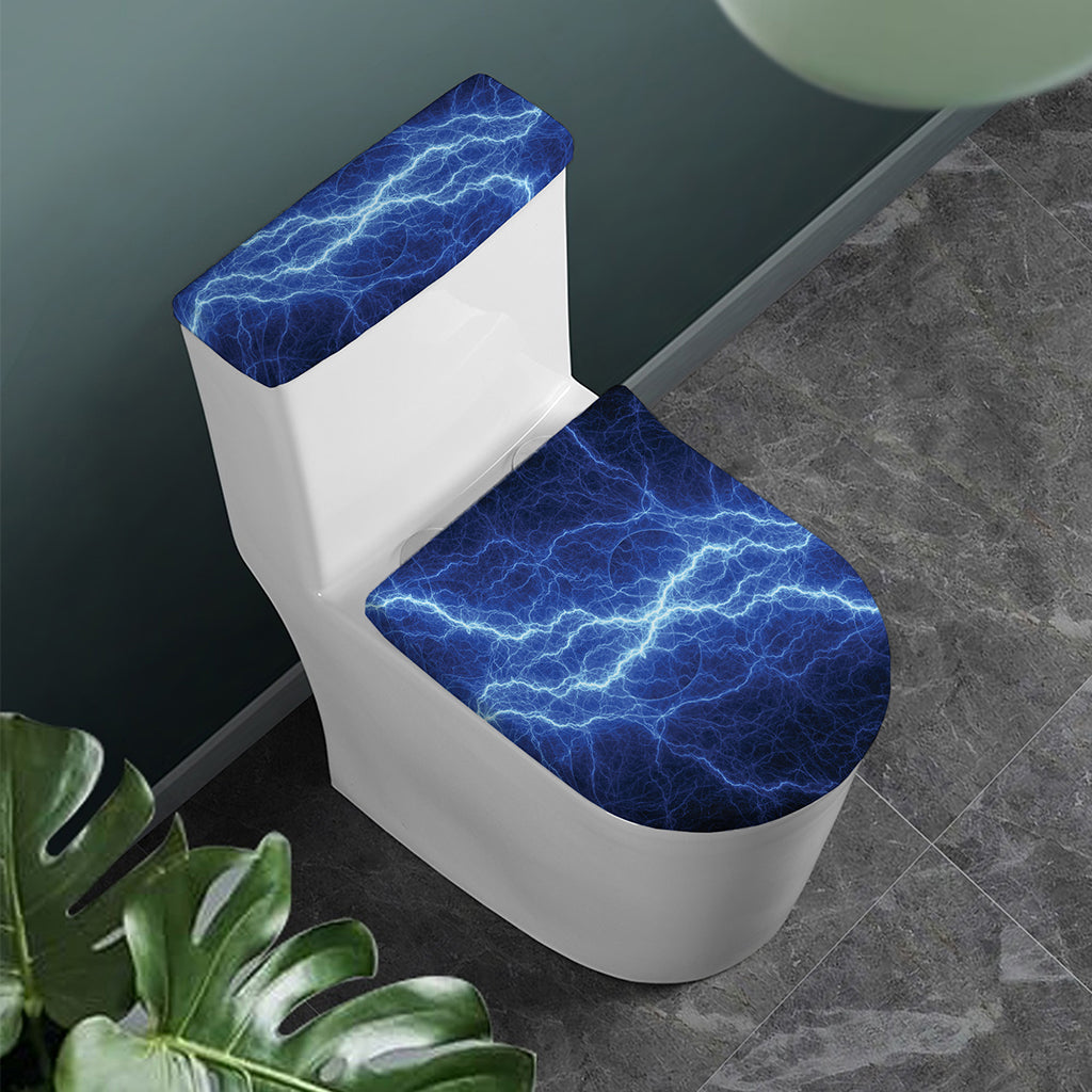 Lightning Plasma Print Toilet Lid And Tank Cover Set