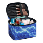 Lightning Plasma Print Travel Makeup Bag
