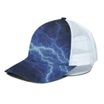 Lightning Plasma Print White Mesh Trucker Cap