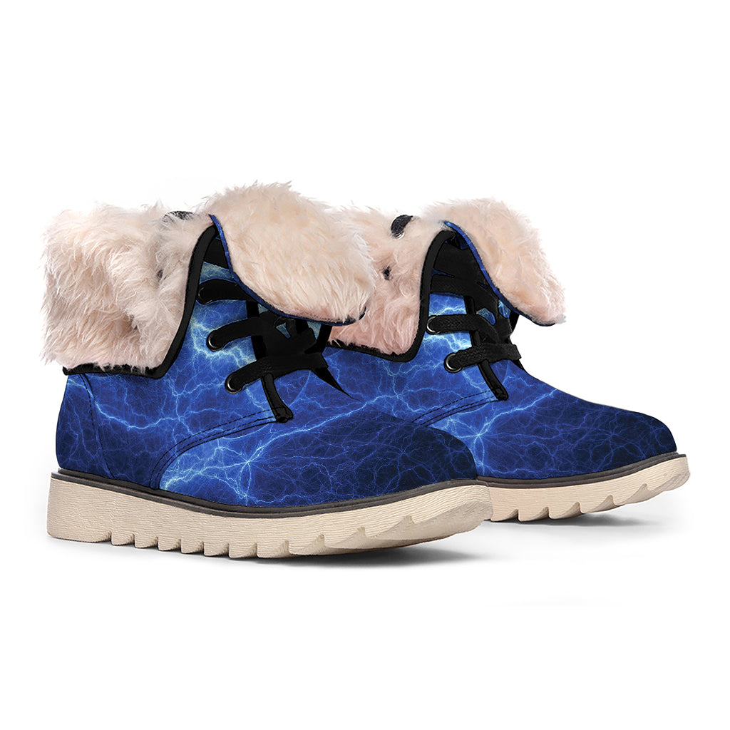 Lightning Plasma Print Winter Boots