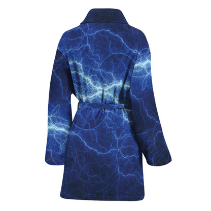 Lightning Plasma Print Women's Bathrobe