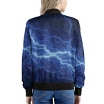 Lightning Plasma Print Women's Bomber Jacket
