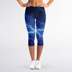 Lightning Plasma Print Women's Capri Leggings