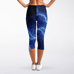 Lightning Plasma Print Women's Capri Leggings