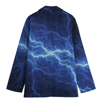 Lightning Plasma Print Women's Cotton Blazer