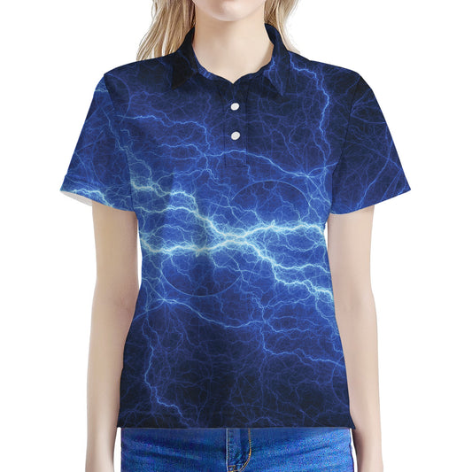 Lightning Plasma Print Women's Polo Shirt