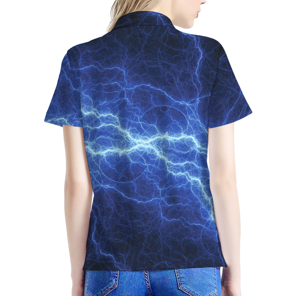 Lightning Plasma Print Women's Polo Shirt
