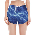 Lightning Plasma Print Women's Split Running Shorts