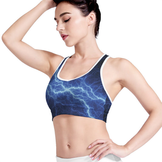 Lightning Plasma Print Women's Sports Bra