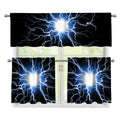 Lightning Spark Print 3 Piece Kitchen Curtains