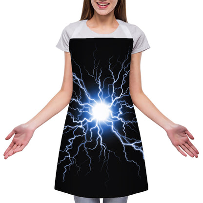 Lightning Spark Print Adjustable Apron