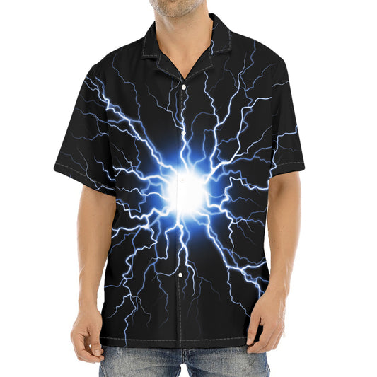 Lightning Spark Print Aloha Shirt