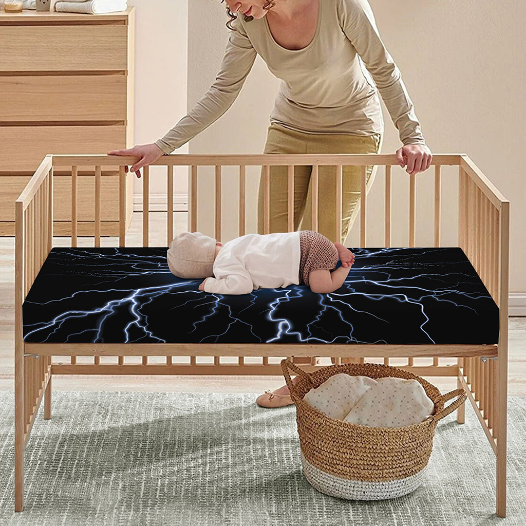 Lightning Spark Print Baby Crib Sheet