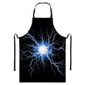 Lightning Spark Print Bib Apron With Pocket