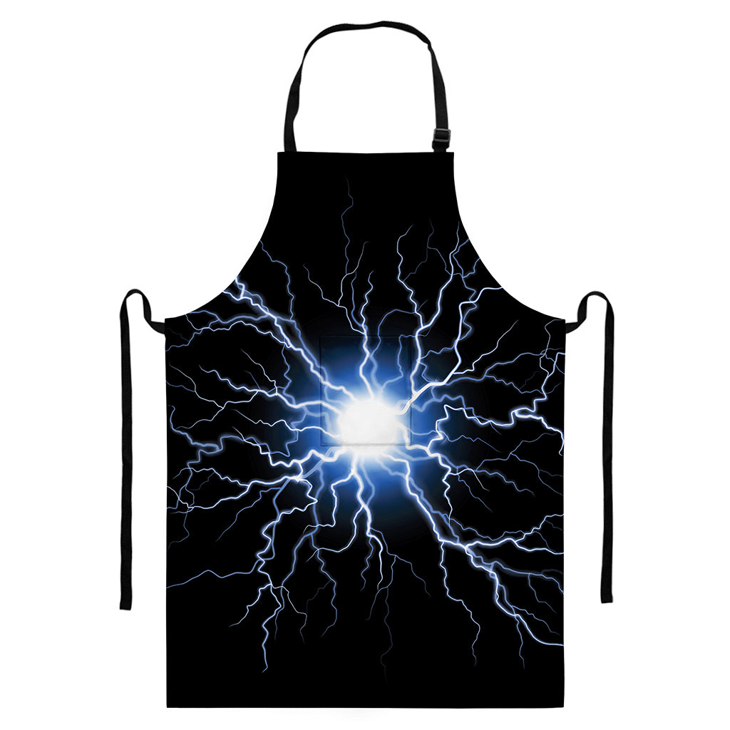 Lightning Spark Print Bib Apron With Pocket