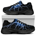 Lightning Spark Print Black Chunky Shoes
