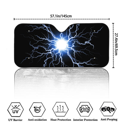 Lightning Spark Print Car Windshield Sun Shade