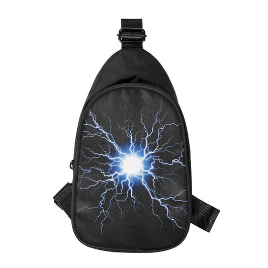 Lightning Spark Print Chest Bag