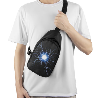 Lightning Spark Print Chest Bag