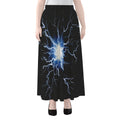 Lightning Spark Print Chiffon Maxi Skirt