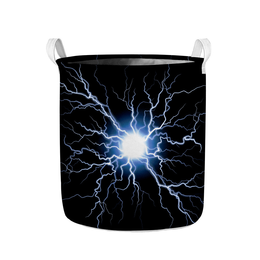 Lightning Spark Print Collapsible Laundry Basket