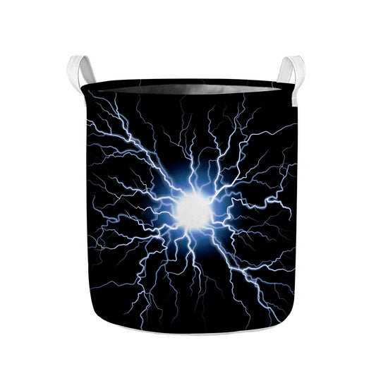 Lightning Spark Print Collapsible Laundry Basket