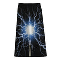 Lightning Spark Print Cotton Front Slit Maxi Skirt