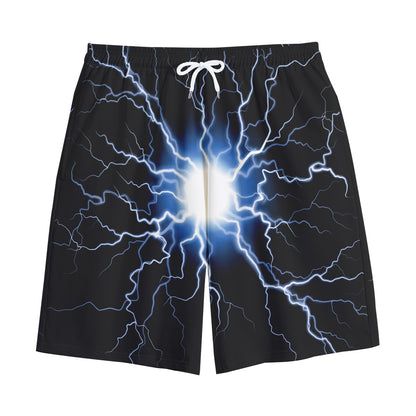 Lightning Spark Print Cotton Shorts