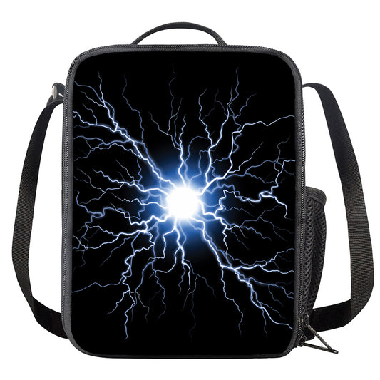 Lightning Spark Print Crossbody Lunch Bag