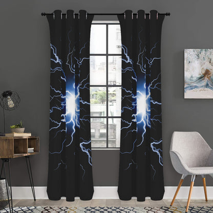 Lightning Spark Print Curtain