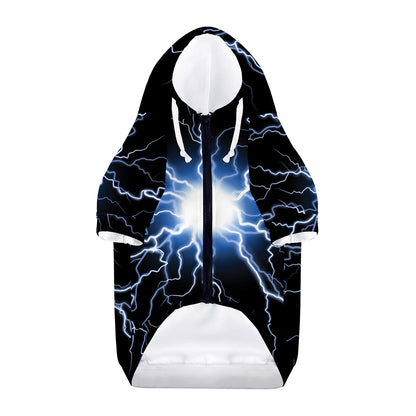 Lightning Spark Print Dog Zip Up Hoodie