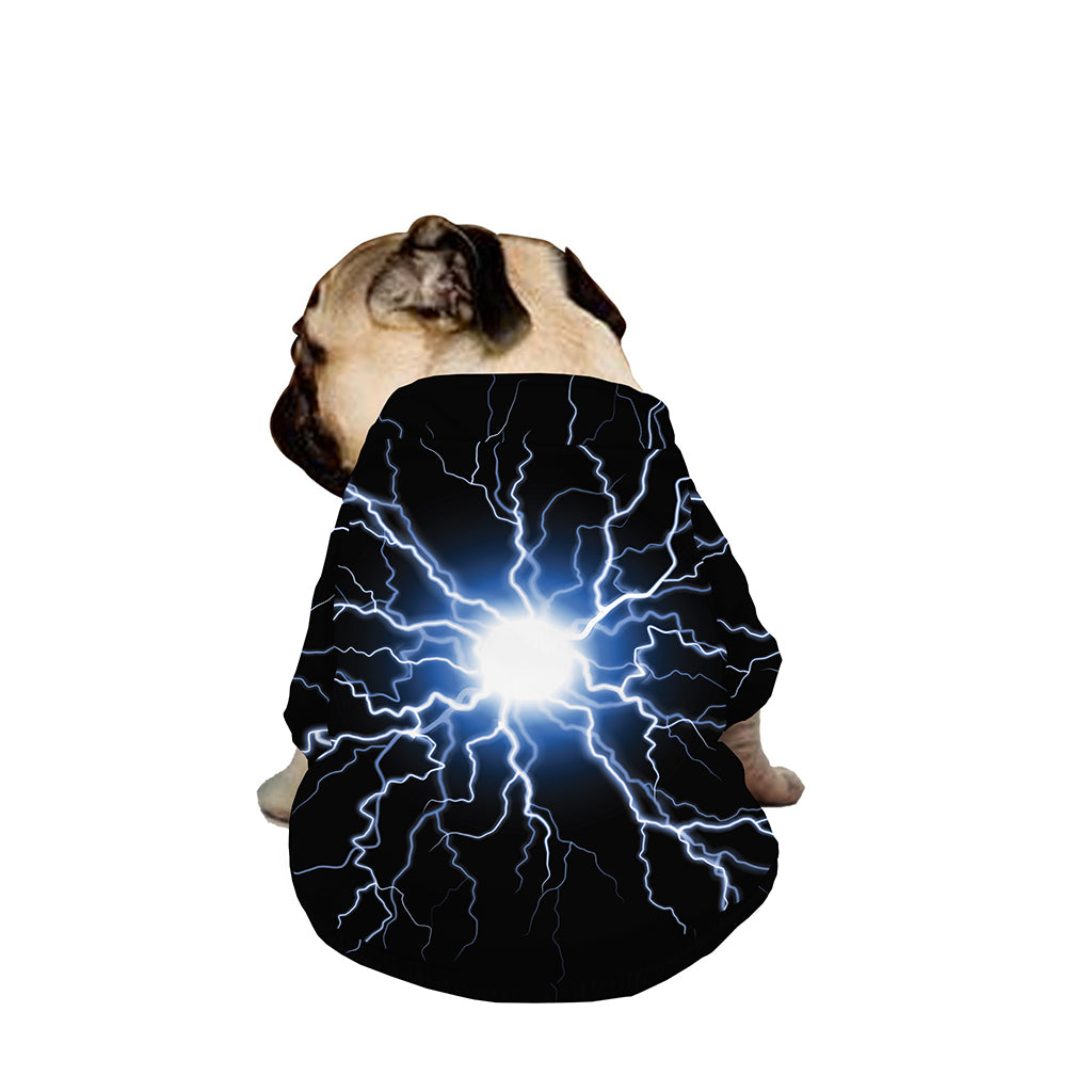 Lightning Spark Print Dog Zip Up Jacket