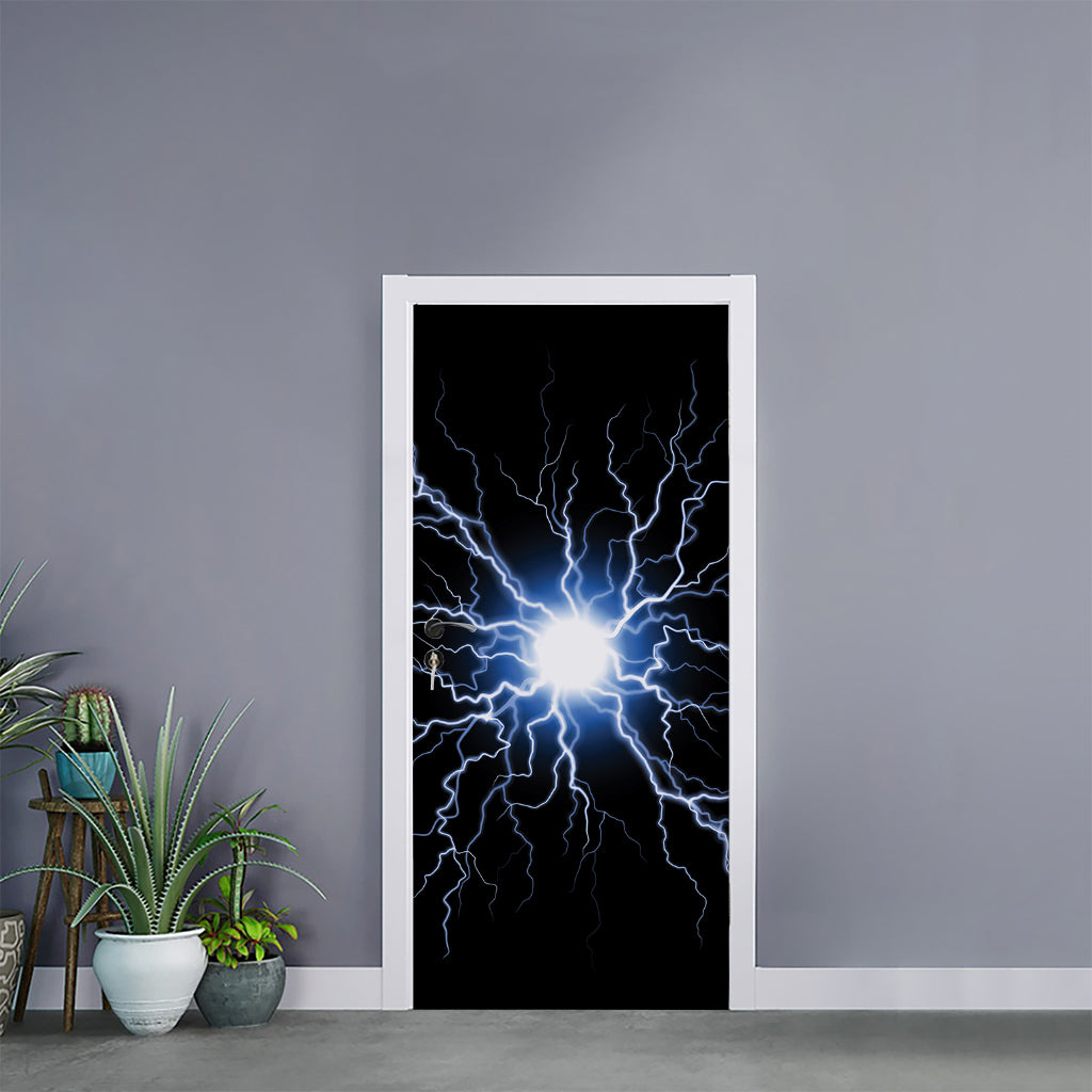 Lightning Spark Print Door Sticker