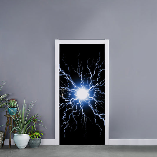 Lightning Spark Print Door Sticker